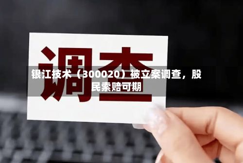 银江技术（300020）被立案调查，股民索赔可期-第3张图片