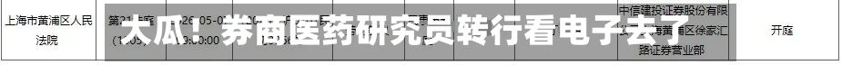 大瓜！券商医药研究员转行看电子去了-第2张图片