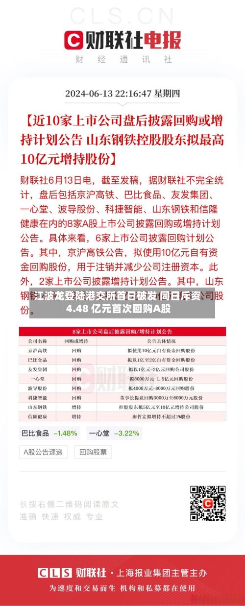 江波龙登陆港交所首日破发 同日斥资 4.48 亿元首次回购A股-第2张图片