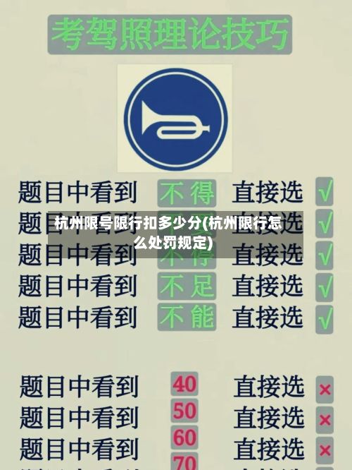 杭州限号限行扣多少分(杭州限行怎么处罚规定)
