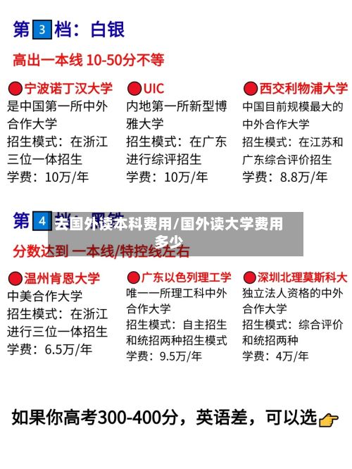 去国外读本科费用/国外读大学费用多少