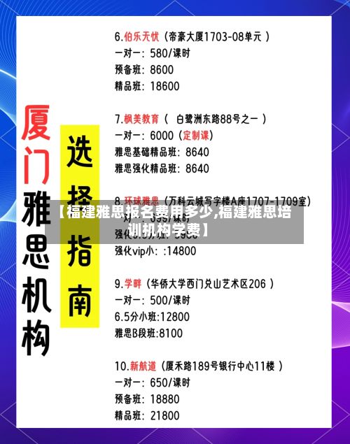 【福建雅思报名费用多少,福建雅思培训机构学费】