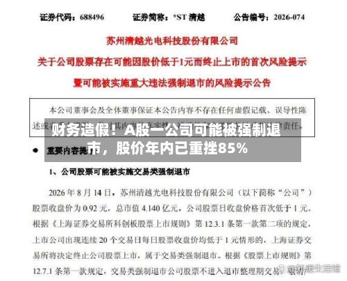 财务造假！A股一公司可能被强制退市，股价年内已重挫85%-第2张图片