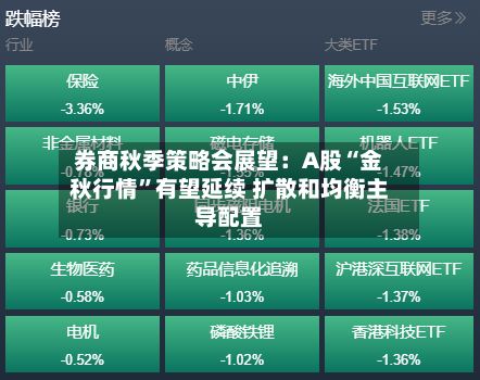 券商秋季策略会展望：A股“金秋行情	”有望延续 扩散和均衡主导配置-第2张图片