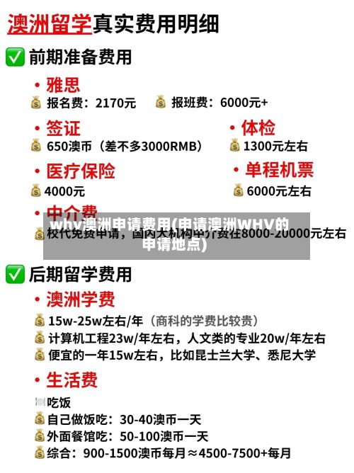 whv澳洲申请费用(申请澳洲WHV的申请地点)
