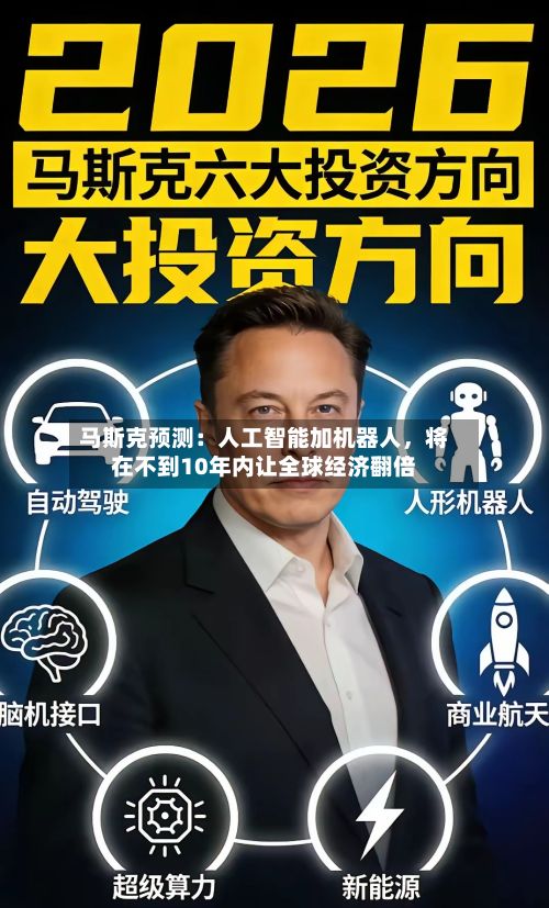 马斯克预测：人工智能加机器人，将在不到10年内让全球经济翻倍