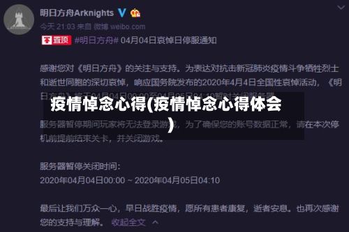疫情悼念心得(疫情悼念心得体会)