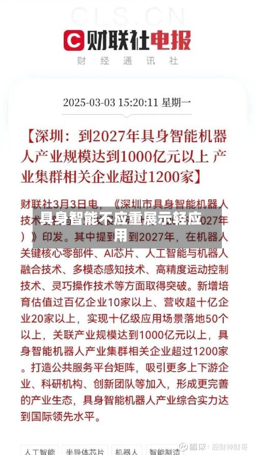 具身智能不应重展示轻应用