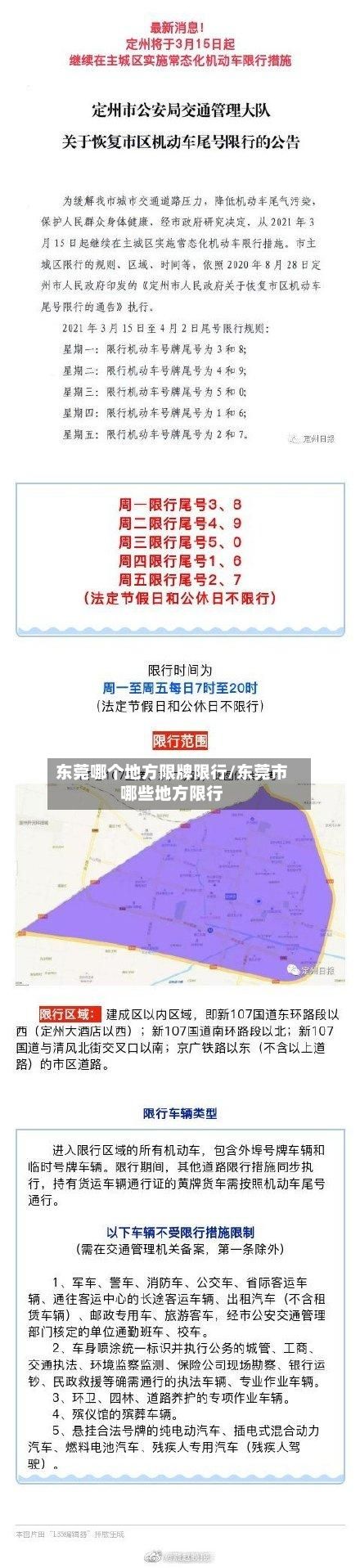 东莞哪个地方限牌限行/东莞市哪些地方限行